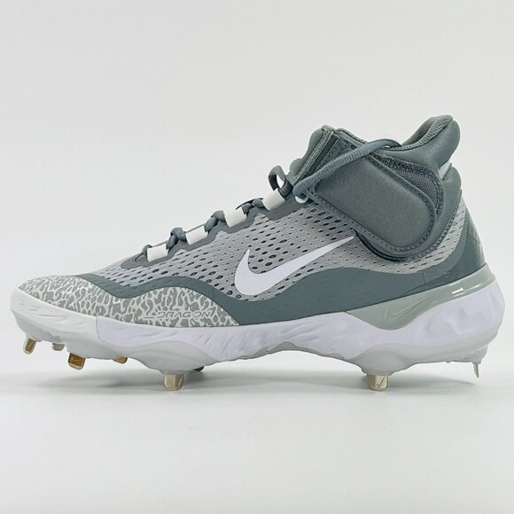 Nike Alpha Huarache Elite 4 Mid 'Grey White' DJ6520-012 Baseball size 10 + 12.5 - Picture 2 of 7